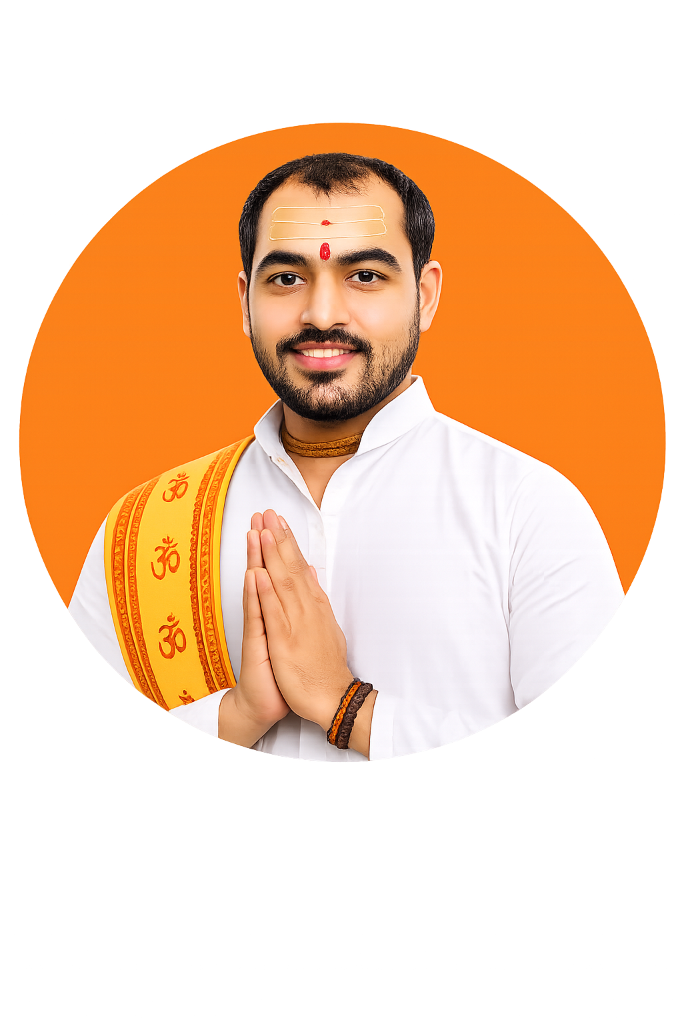 Vedic Pandit performing puja with devotion